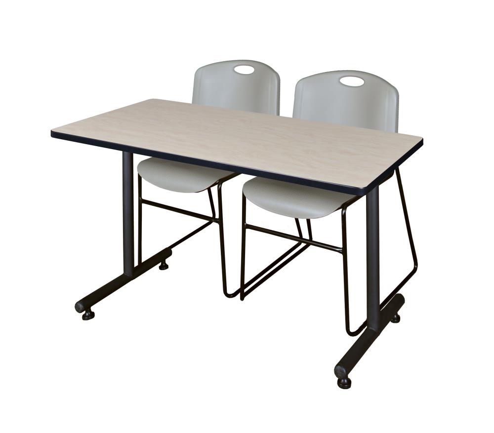 Regency MKTRCT4824PL44GY Training Off-white 4-Person Training Table (48-in W x 29-in H)