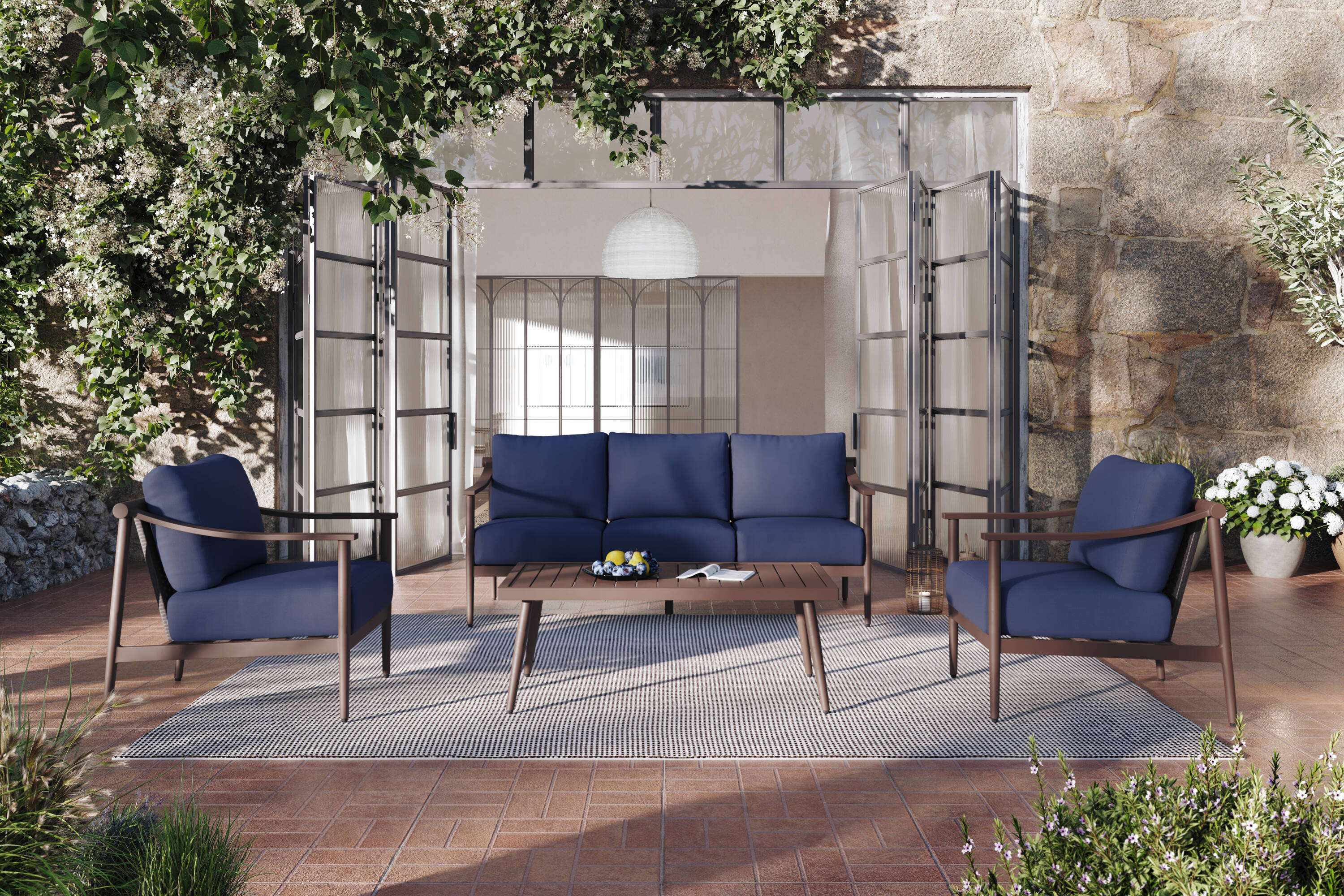 MANHATTAN SQUARE G814B-4S Patio-Conversation-Sets - View #2
