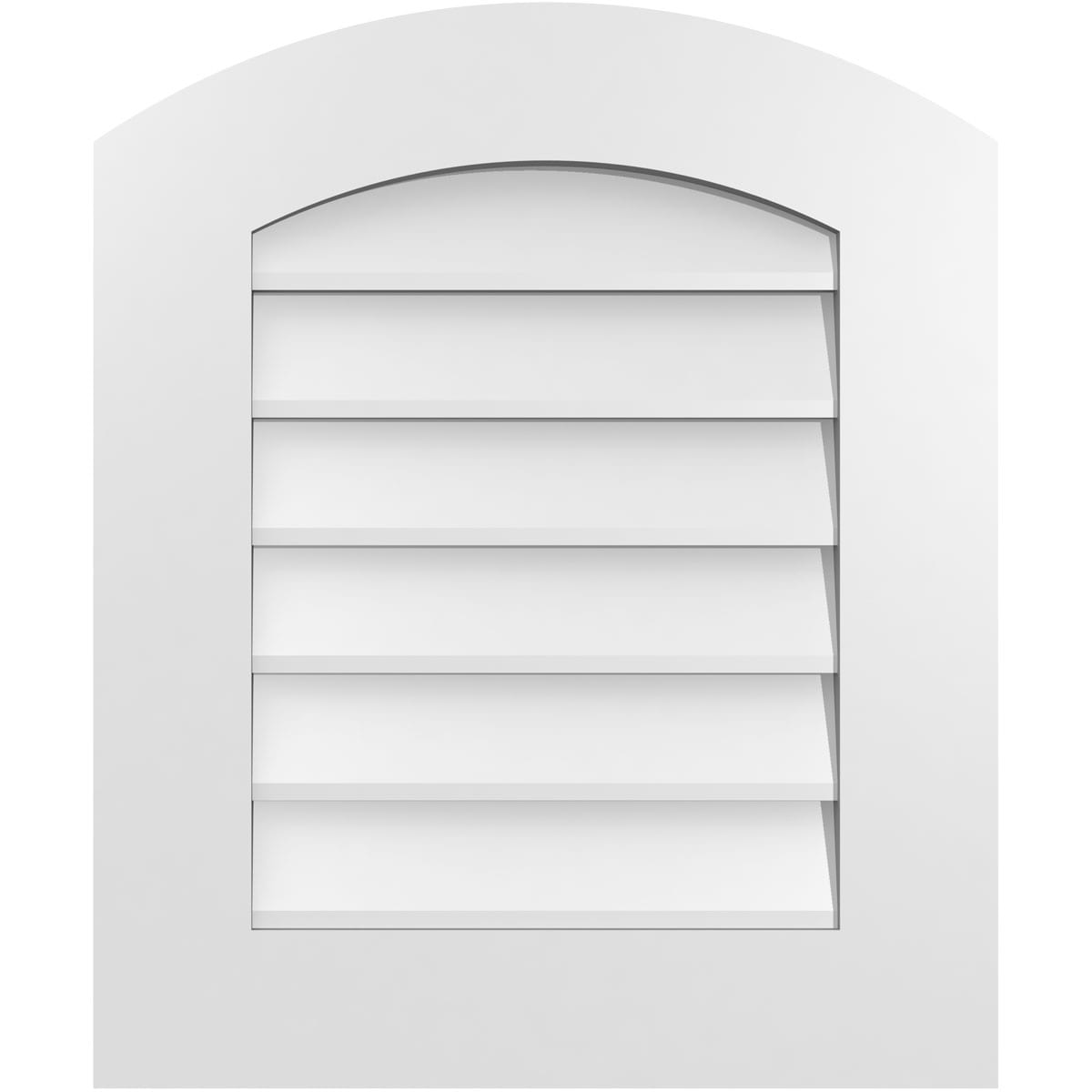 Ekena Millwork GVPAR20X2401SN 20-Inches x 24-Inches Off-white Round top PVC Gable Louver Vent
