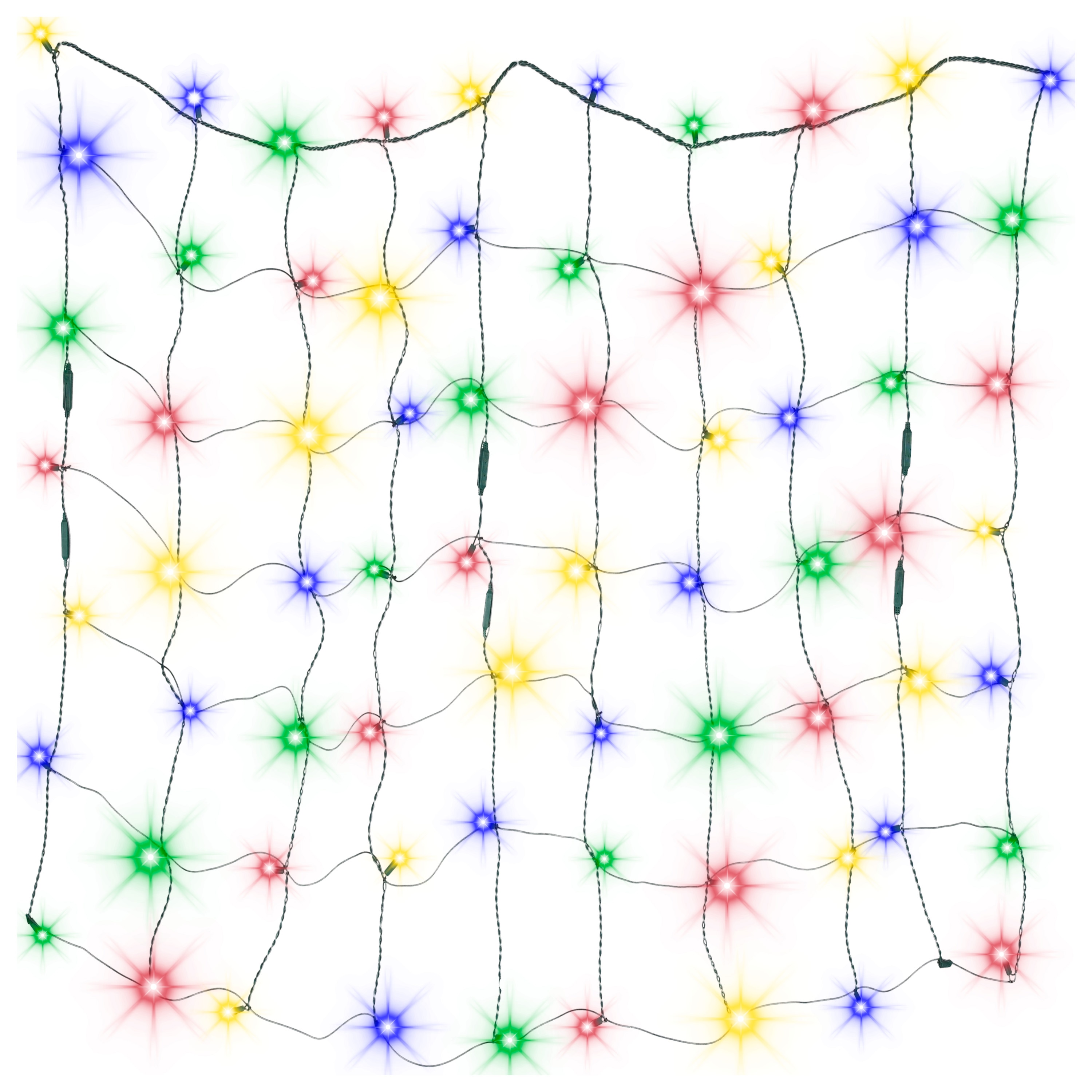 Gemmy 89747 LightShow 70 4-ft x 4-ft Sparkling Multicolor Christmas Net Lights