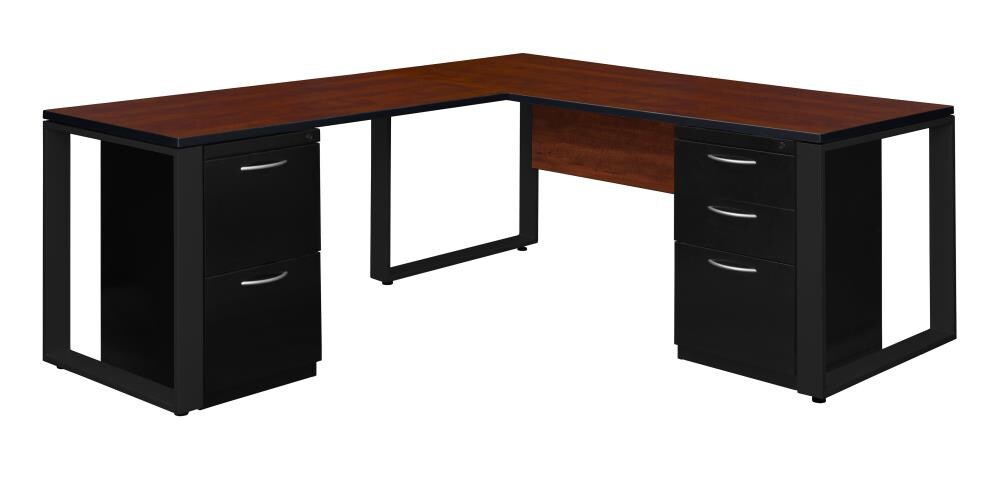 Regency STDMPL663048CHBK Structure 78-in Red Modern/Contemporary L-shaped Desk