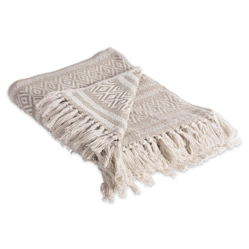 DII CAMZ10586 Stone 50-in x 60-in Cotton Throw
