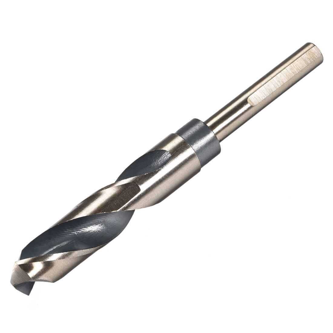 Unique Bargains Reduced Shank Twist Drill Bits 18mm Black Nitride and Gold Titanium Coated High Speed Steel 4341 with 10mm (3/8inch) Shank for Stainless Steel Alloy Metal Plastic Wood #S26031700UX4210