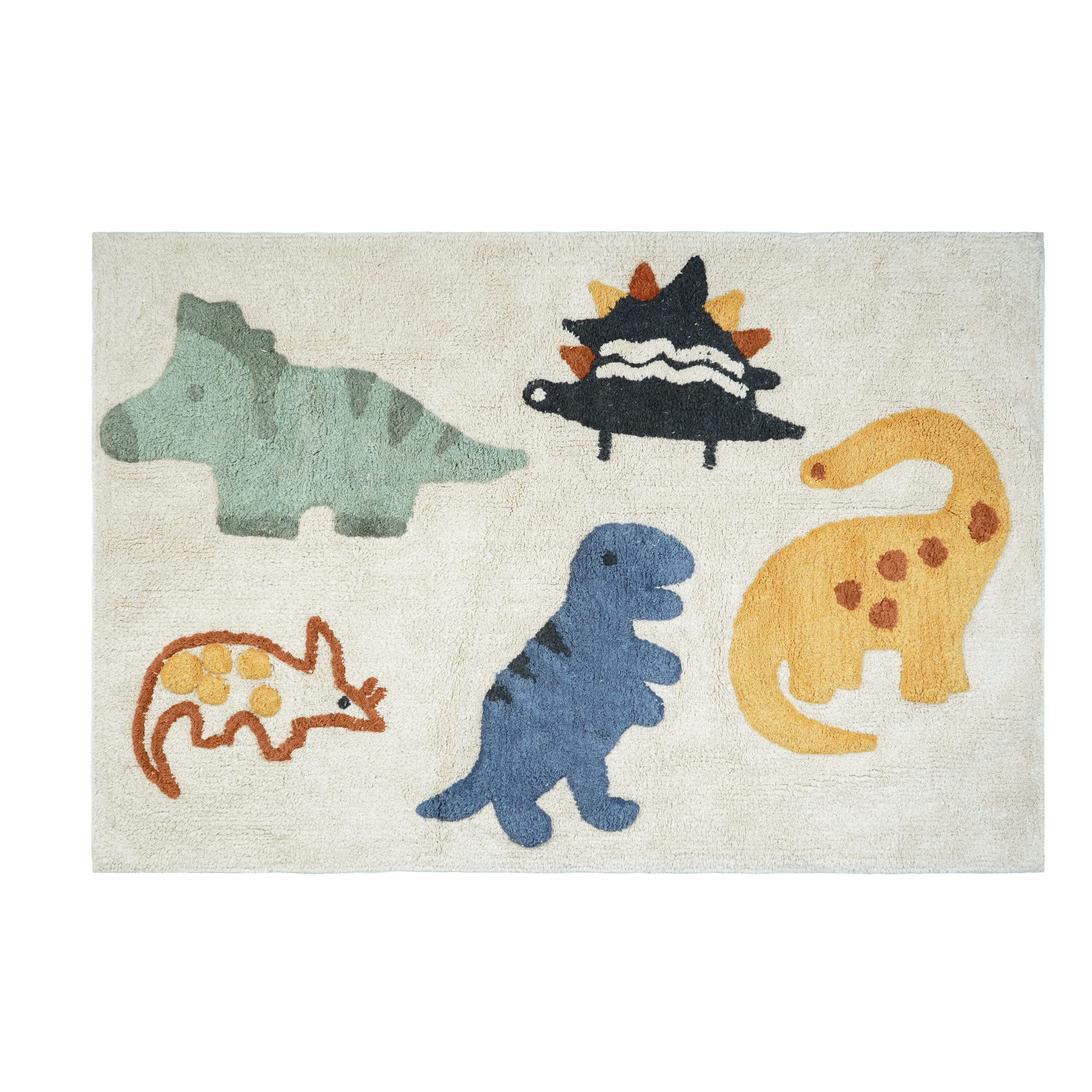 Callowaymills 114173248 Washable Rugs/ Kids Rugs Knotted Cotton Dinosaur Rectangular Indoor Solid Machine washable Area rug