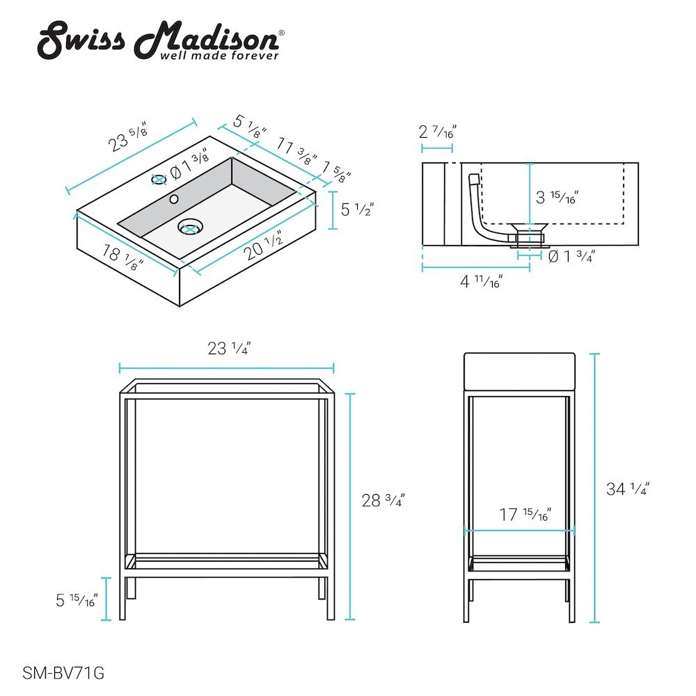 Swiss Madison SM-5-BV71G Bath-Vanity-Combo - View #7