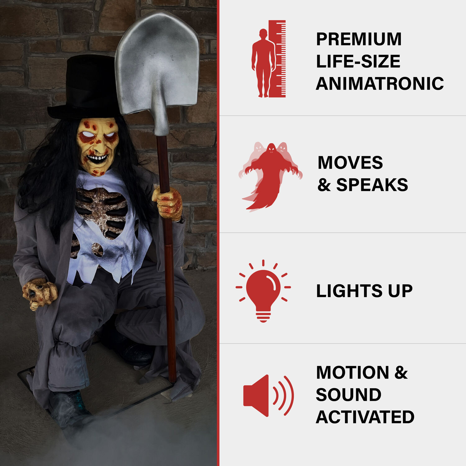 Haunted Hill Farm HHGRVDG-1FLSA Halloween-Animatronics - View #2