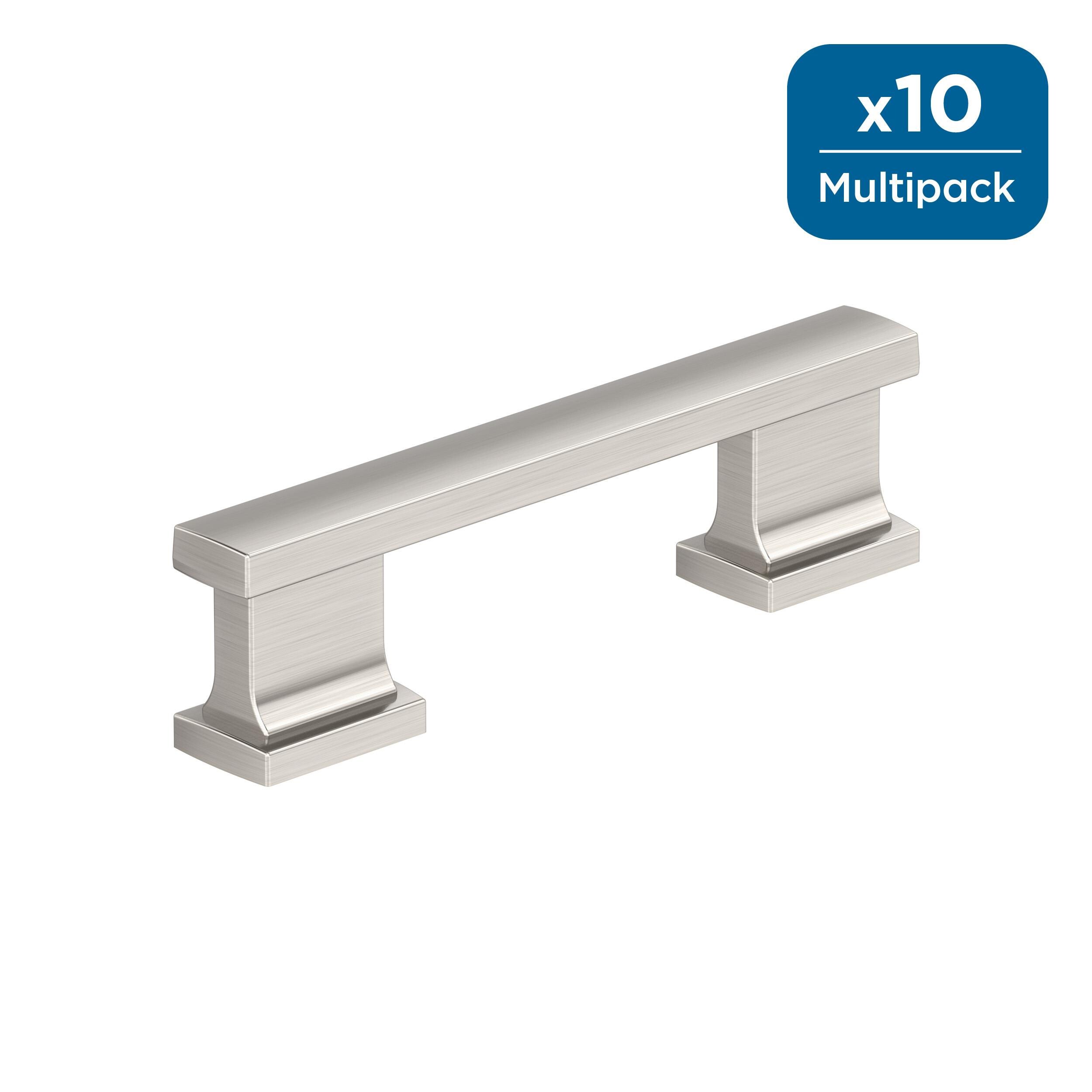 Amerock 10BX37090G10 Triomphe 3-in , 76mm Center to Center Satin Nickel Cylindrical Bar Drawer Pulls 10 -Pack