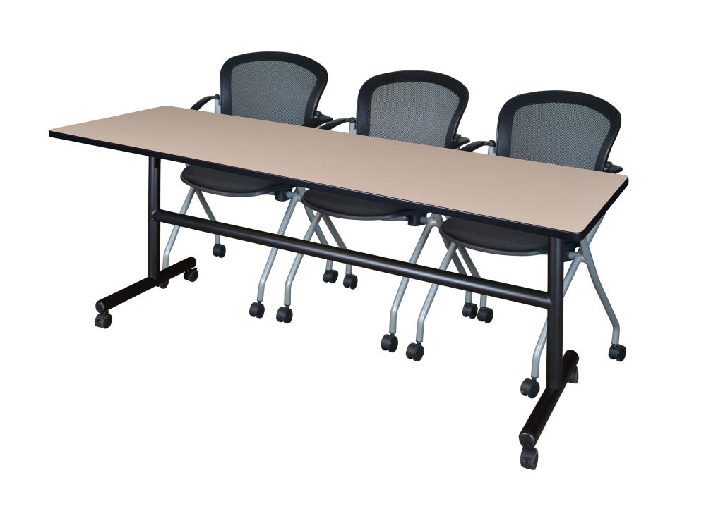 Regency MKFT8424BE23BK Training Off-white 4-Person Training Table (84-in W x 29-in H)