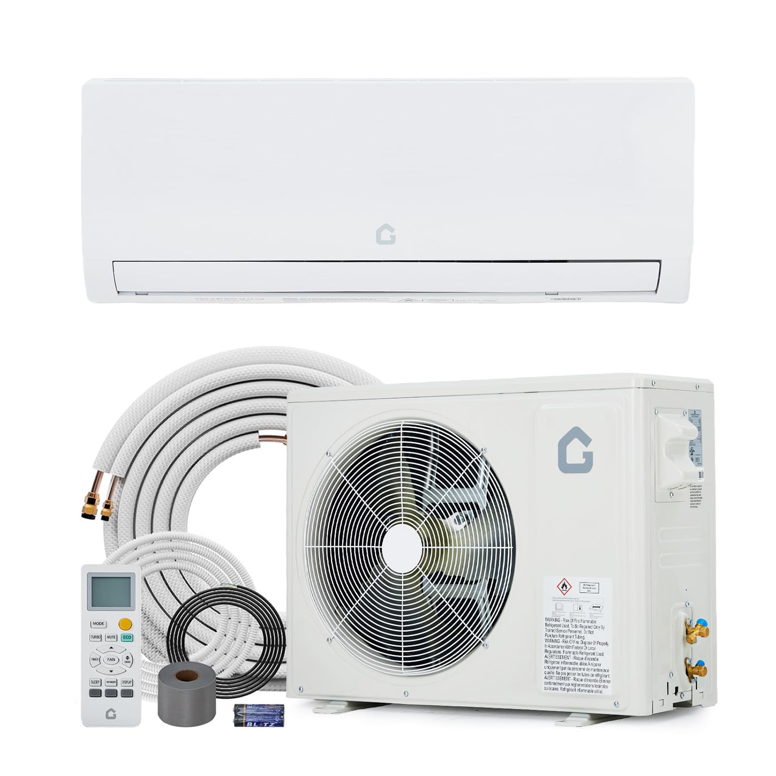Garvee 9000 BTU Ductless Mini Split Air Conditioner X Series 19 SEER2 115V R32 WiFi US Spec.