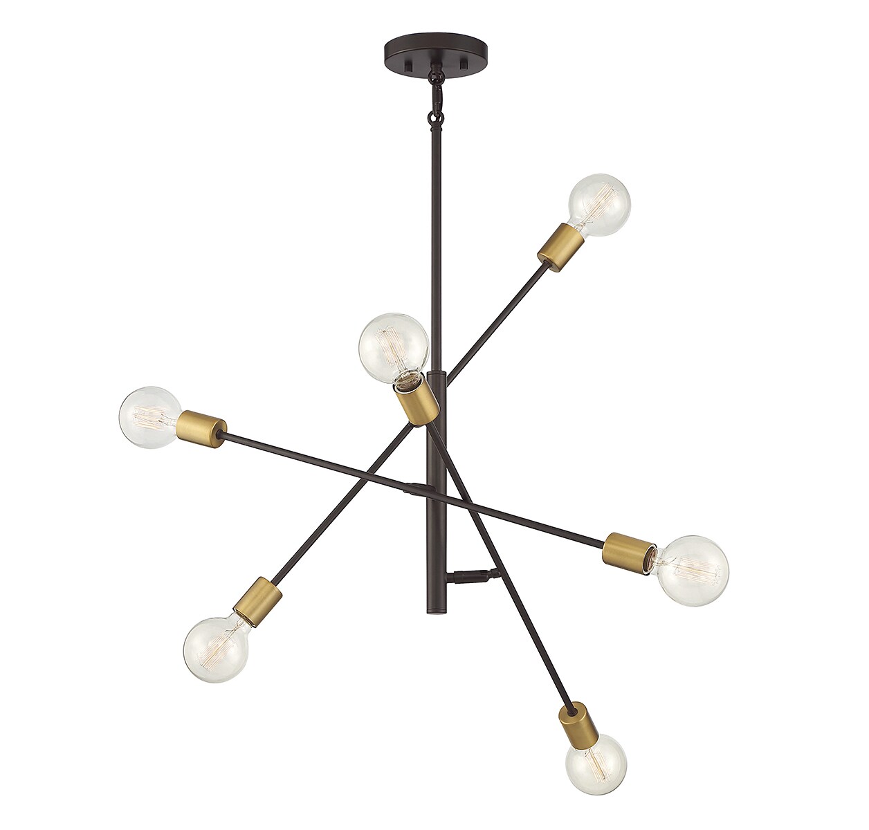Bronze Sputnik 6-Light Adjustable Metal Chandelier