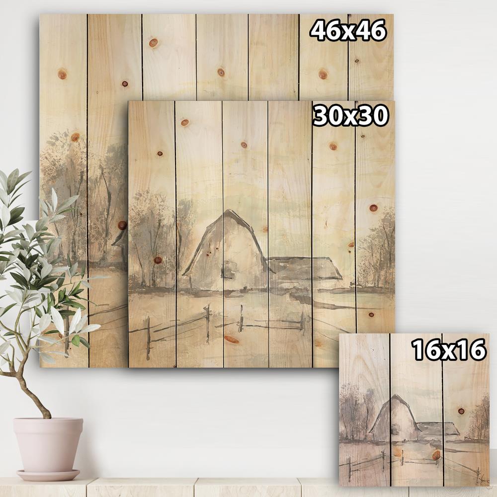 Designart 30-in H x 30-in W Country Wood Print in the Wall Art ...