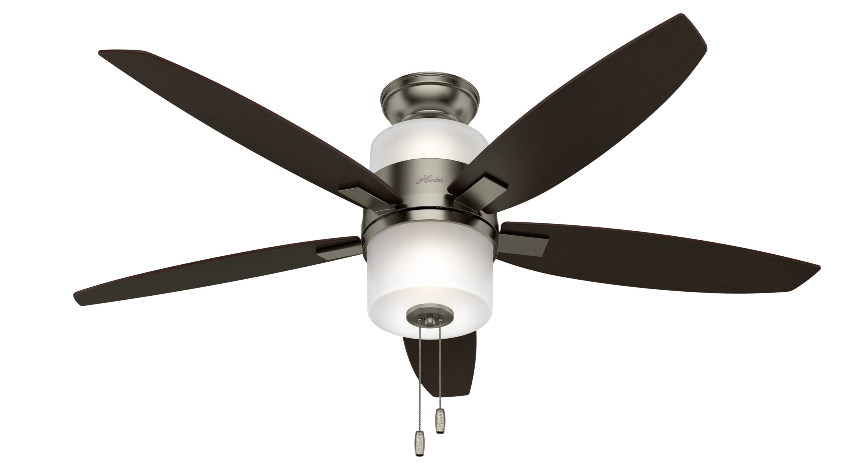 HUNTER 52" Ceiling Fan with Light Domino Antique Pewter Reversible Blades 59010 