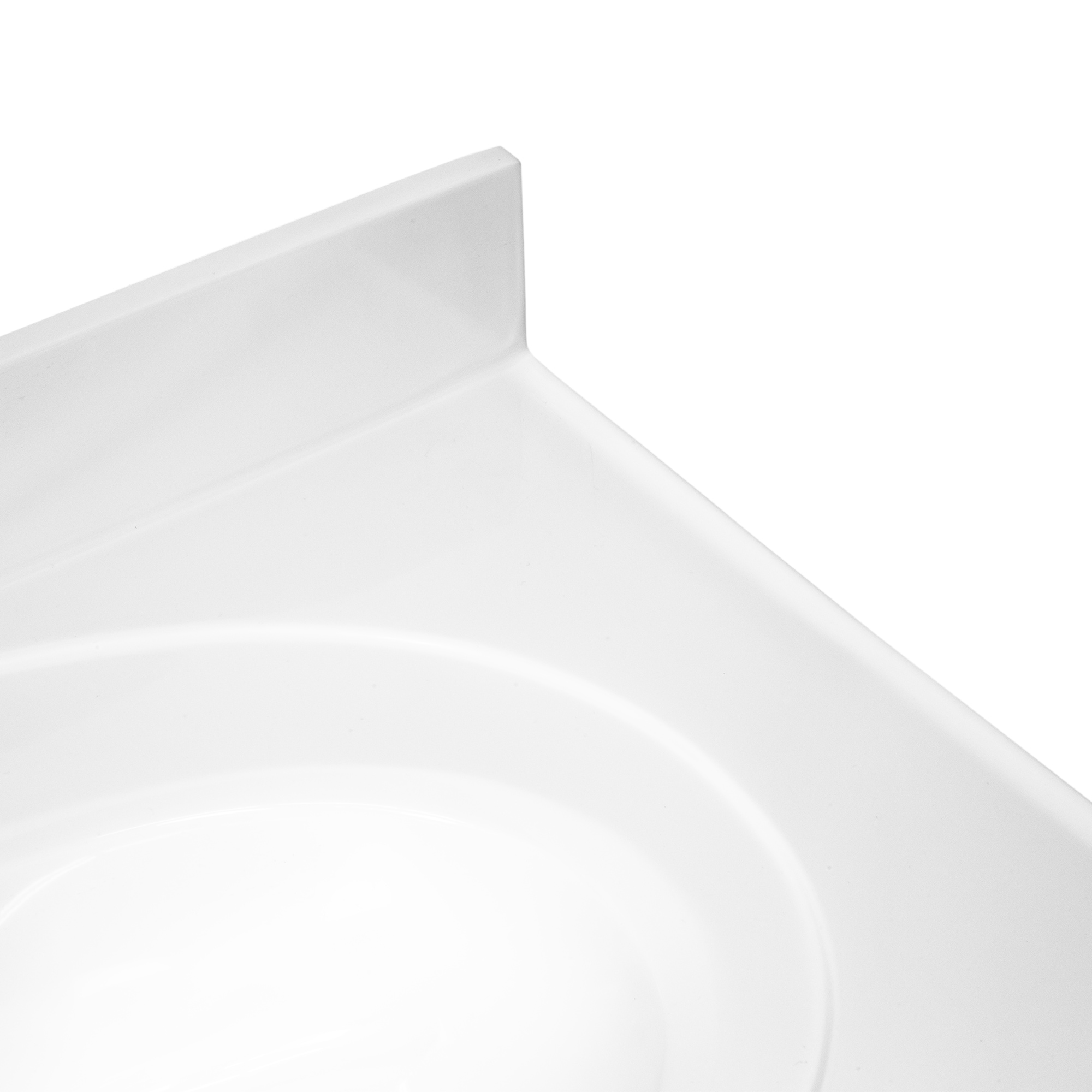 Solid White Cultured Marble Double Sink Vanity Top with Integrated Backsplash, 61-Inch