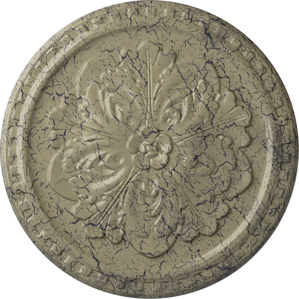 Ekena Millwork CM16ERCSC Emeryville 16.875-in W x 16.875-in L Painted Castle Stone Crackle Polyurethane Whole Ceiling Medallion