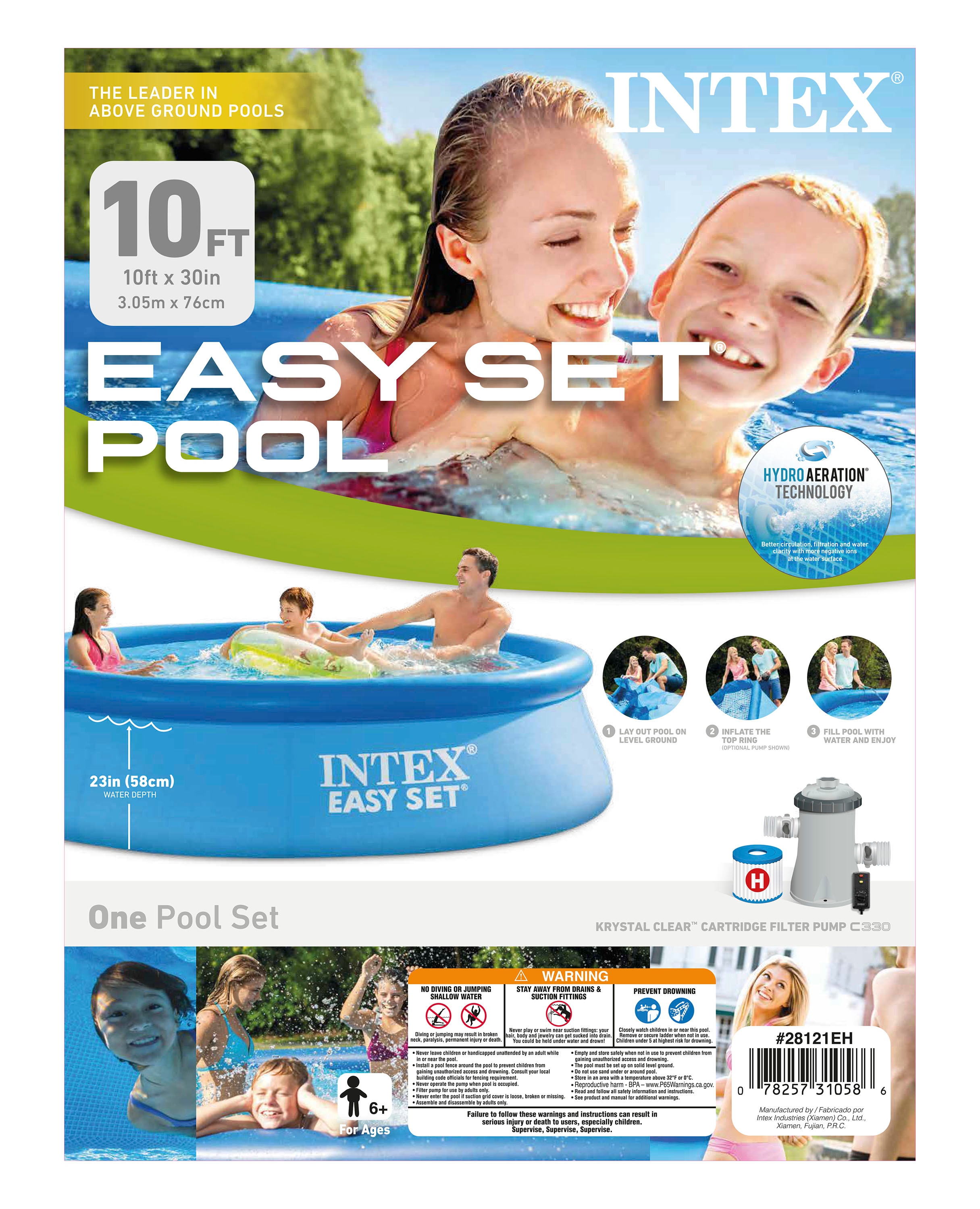 liter banjo USA Intex Intex Easy Set Pool 10-ft x 10-ft x 30-in Inflatable Top Ring Round  Above-Ground Pool with Filter Pump at Lowes.com