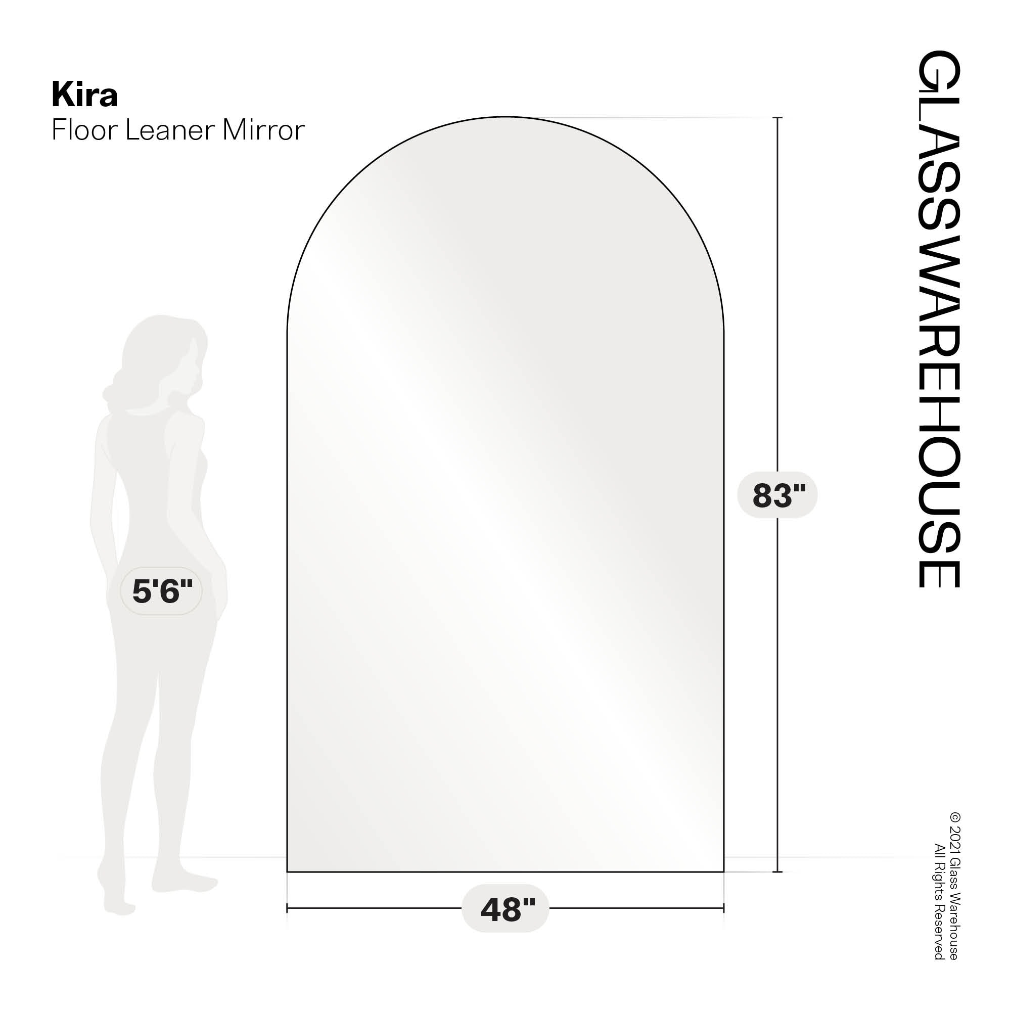 Glass Warehouse MF-ARC-83X48-W Decor-Mirrors - View #4