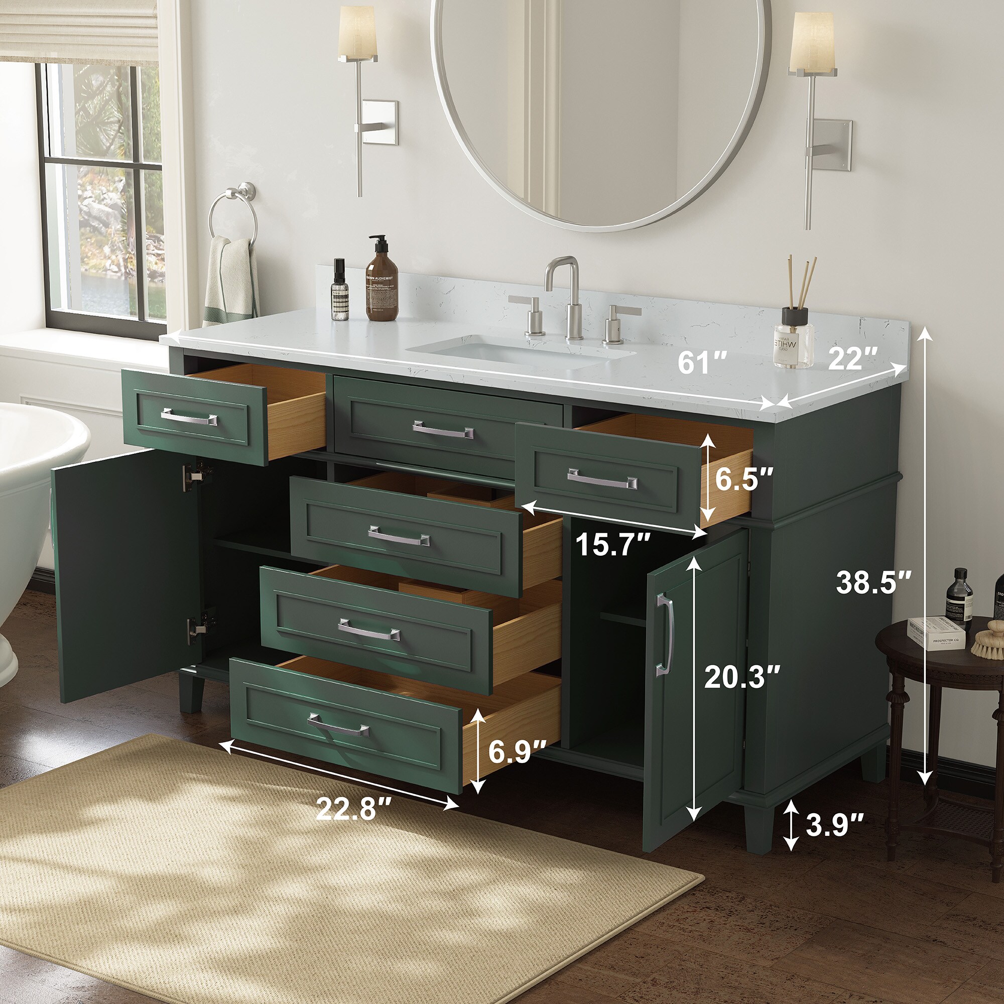 DELUXE LIVING V24026-60SG Bath-Vanity-Combo - View #10