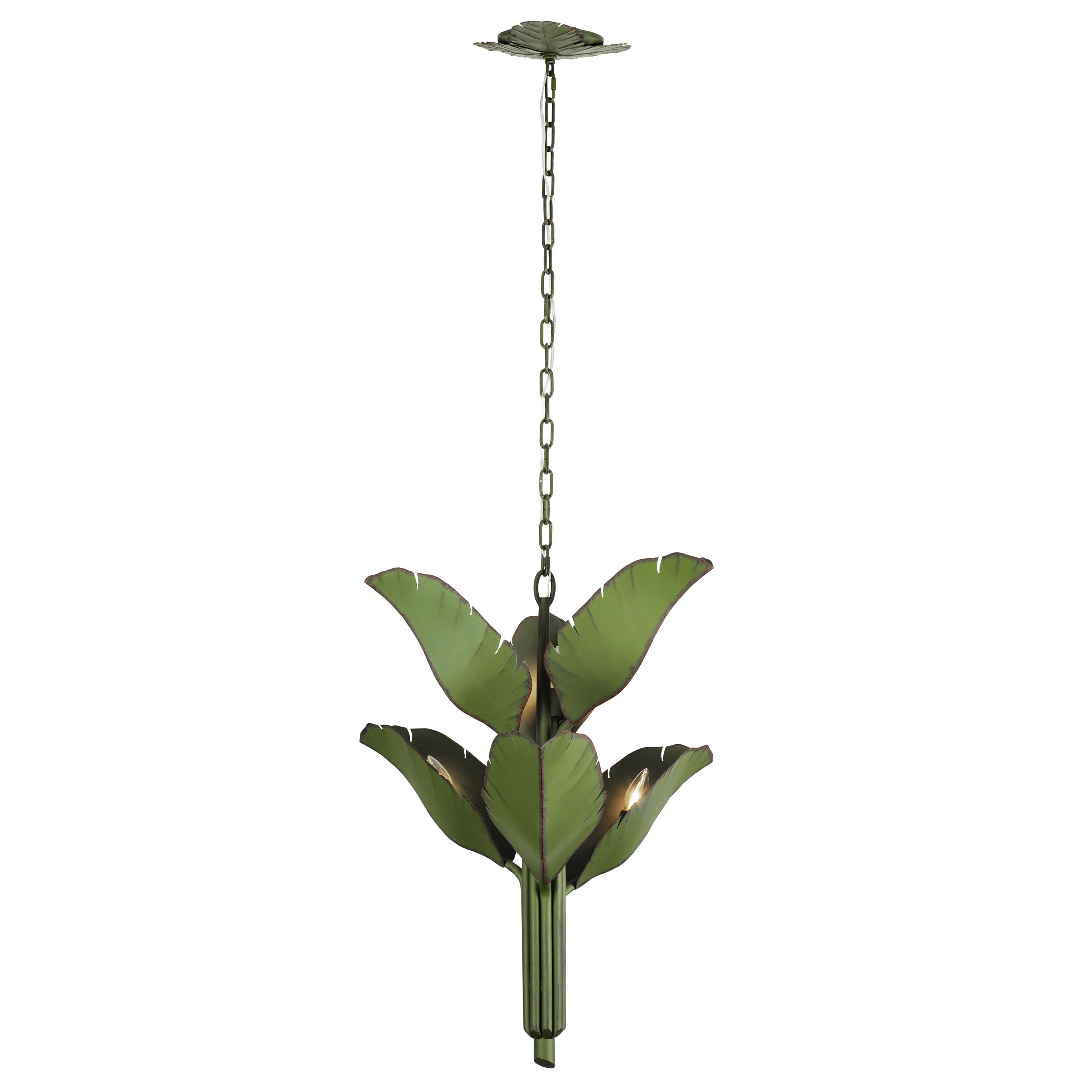 Varaluz Banana 6-Light Banana Leaf Glam Dry Rated Chandelier in the ...