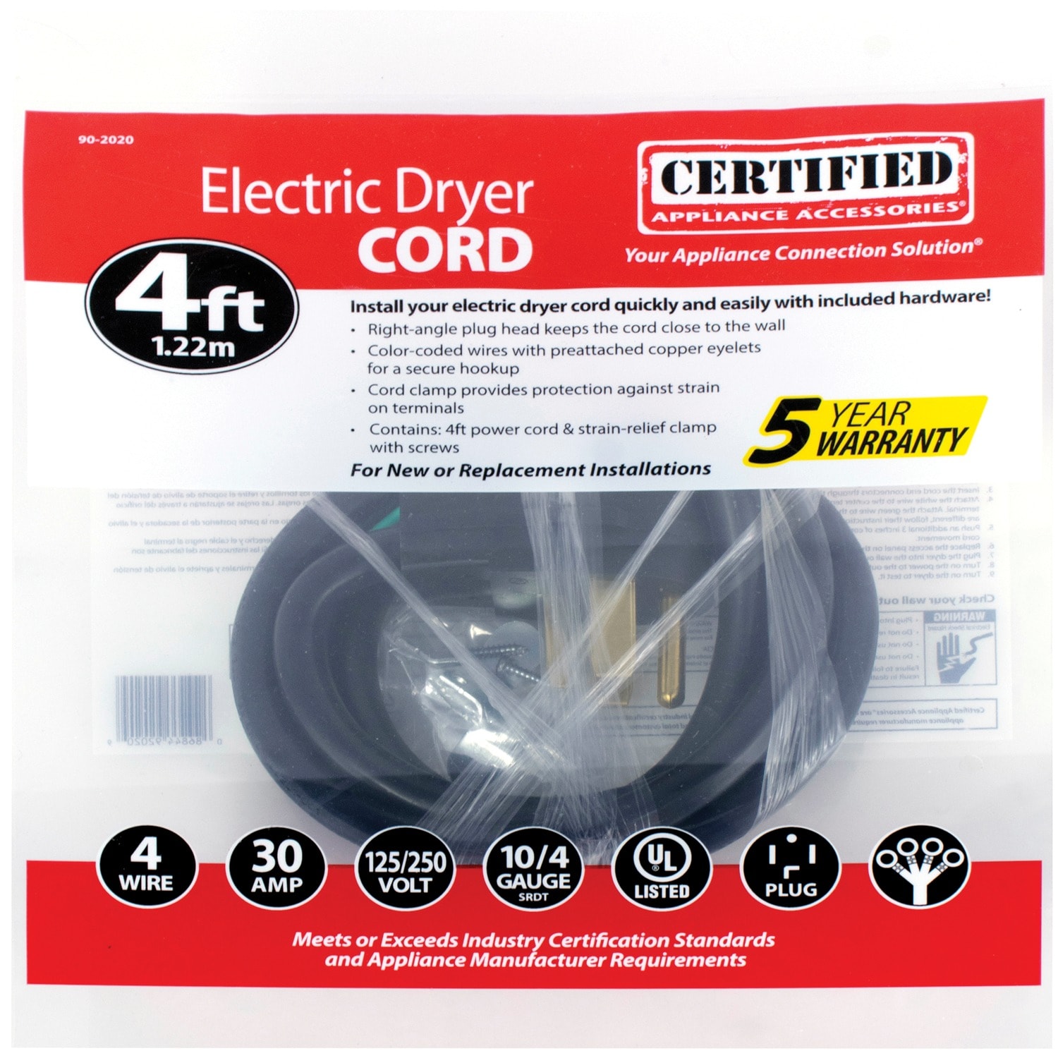 Certified Appliance Accessories 90-2020 Appliance-Power-Cords - View #9