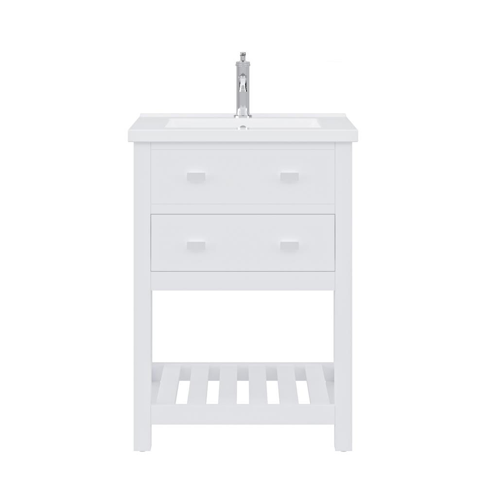 Water Creation Viola 24-in Pure White Undermount Single Sink Bathroom ...