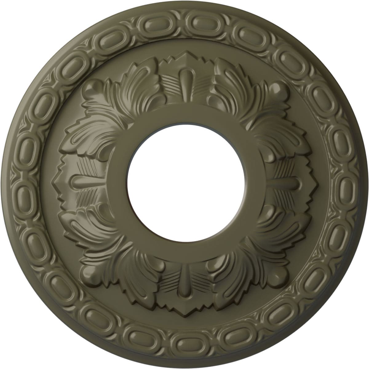 Ekena Millwork CM11LFPTF Leaf 11.375-in W x 11.375-in L Painted Turtle Polyurethane Whole Ceiling Medallion
