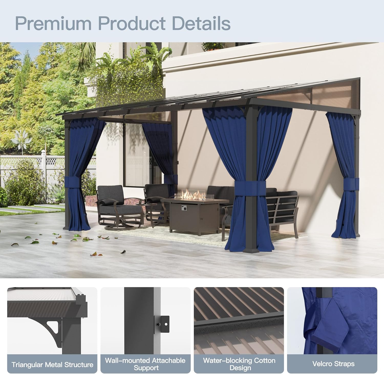 ALAULM LS-1012WMGB-NAVY Wood-Resin-Gazebos - View #4
