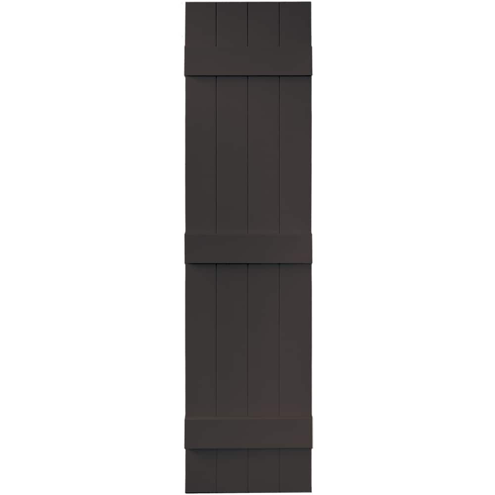 Vantage V6831459010 13.875-in W x 58.5-in H Musket Brown Board and batten Exterior Shutters ( 1 -Pack )