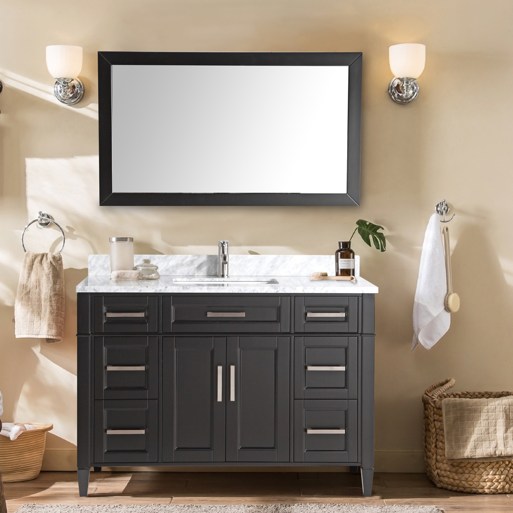 Vanity Art Savona 60-in Espresso Undermount Single Sink Bathroom Vanity ...