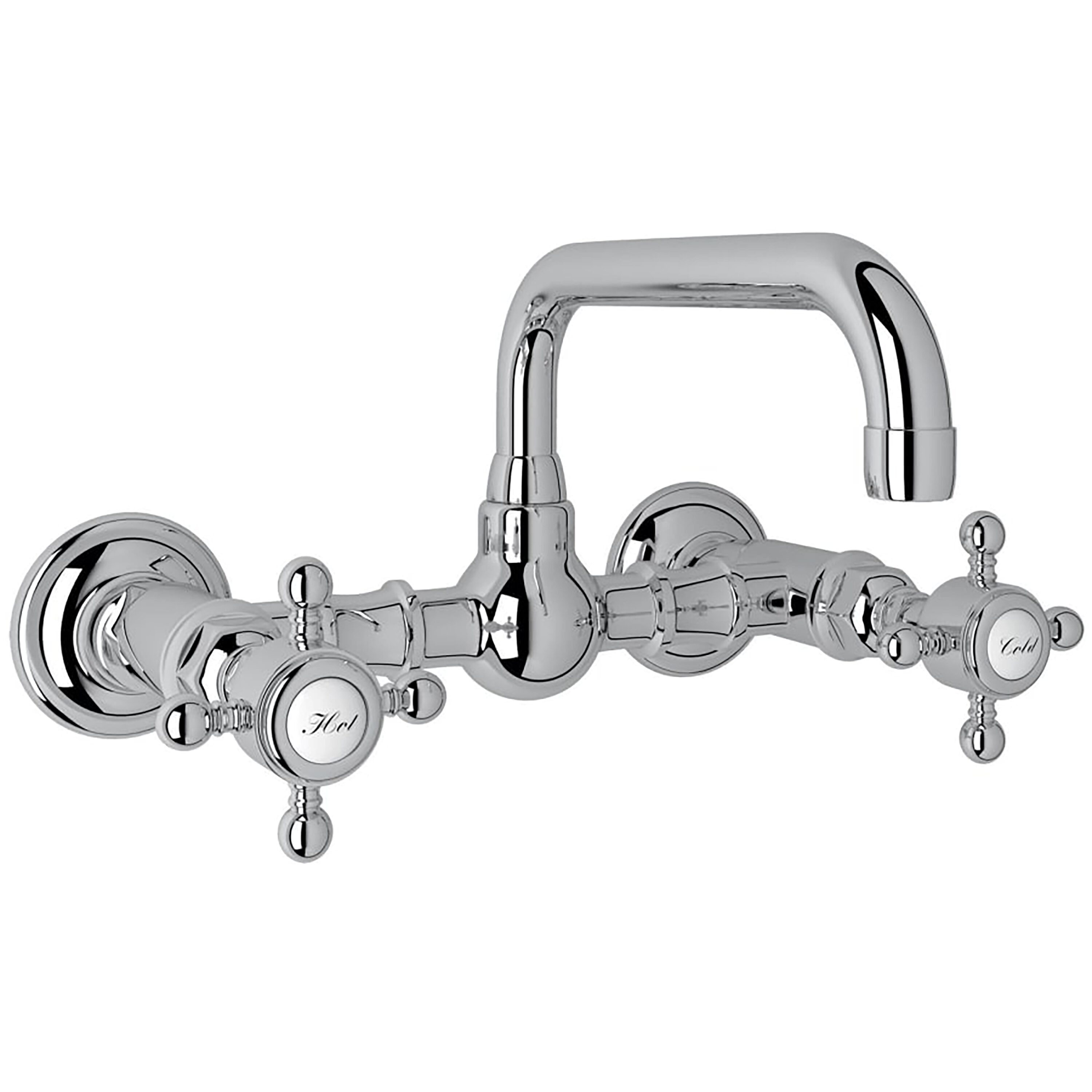 Rohl A1423XMAPC-2 Polished Chrome Wall-mount 2-Handle Swivel Bathroom Sink Faucet