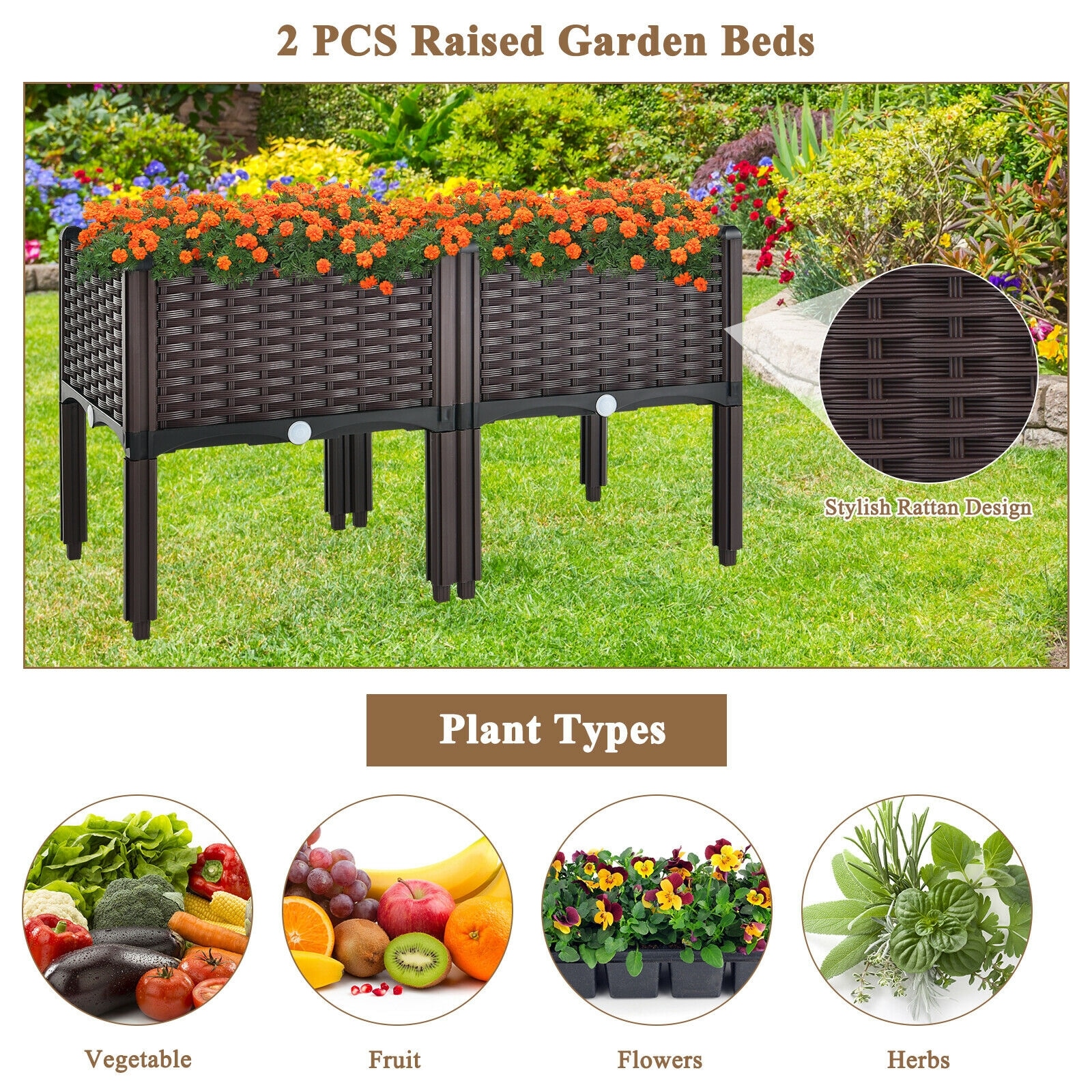 Forclover CTWE-GT3742BN Raised-Planter-Boxes - View #10