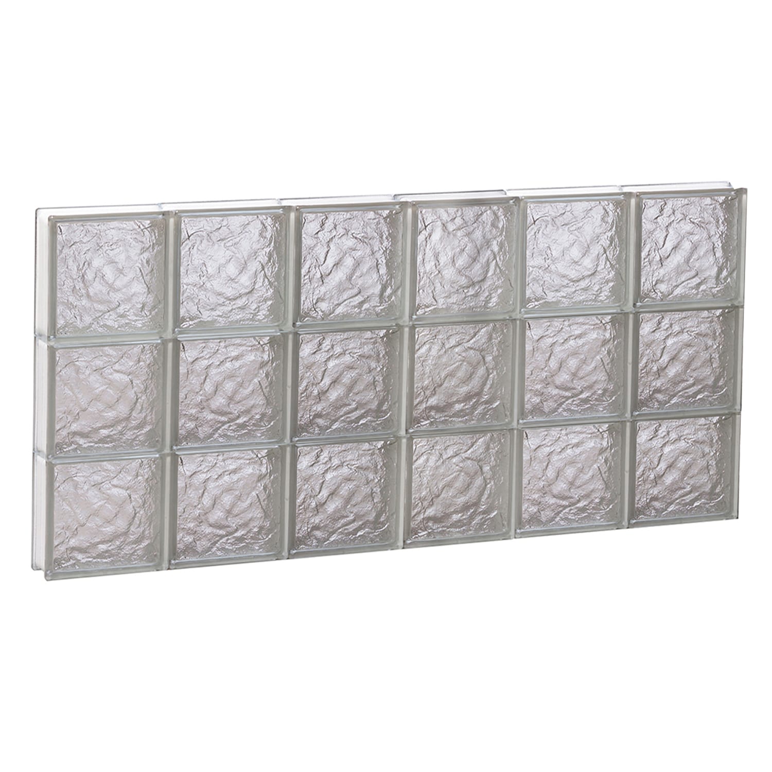 REDI2SET S4824IS Ice Glass 46-1/2-in x 23-1/4-in Frameless Replacement Glass Block Window