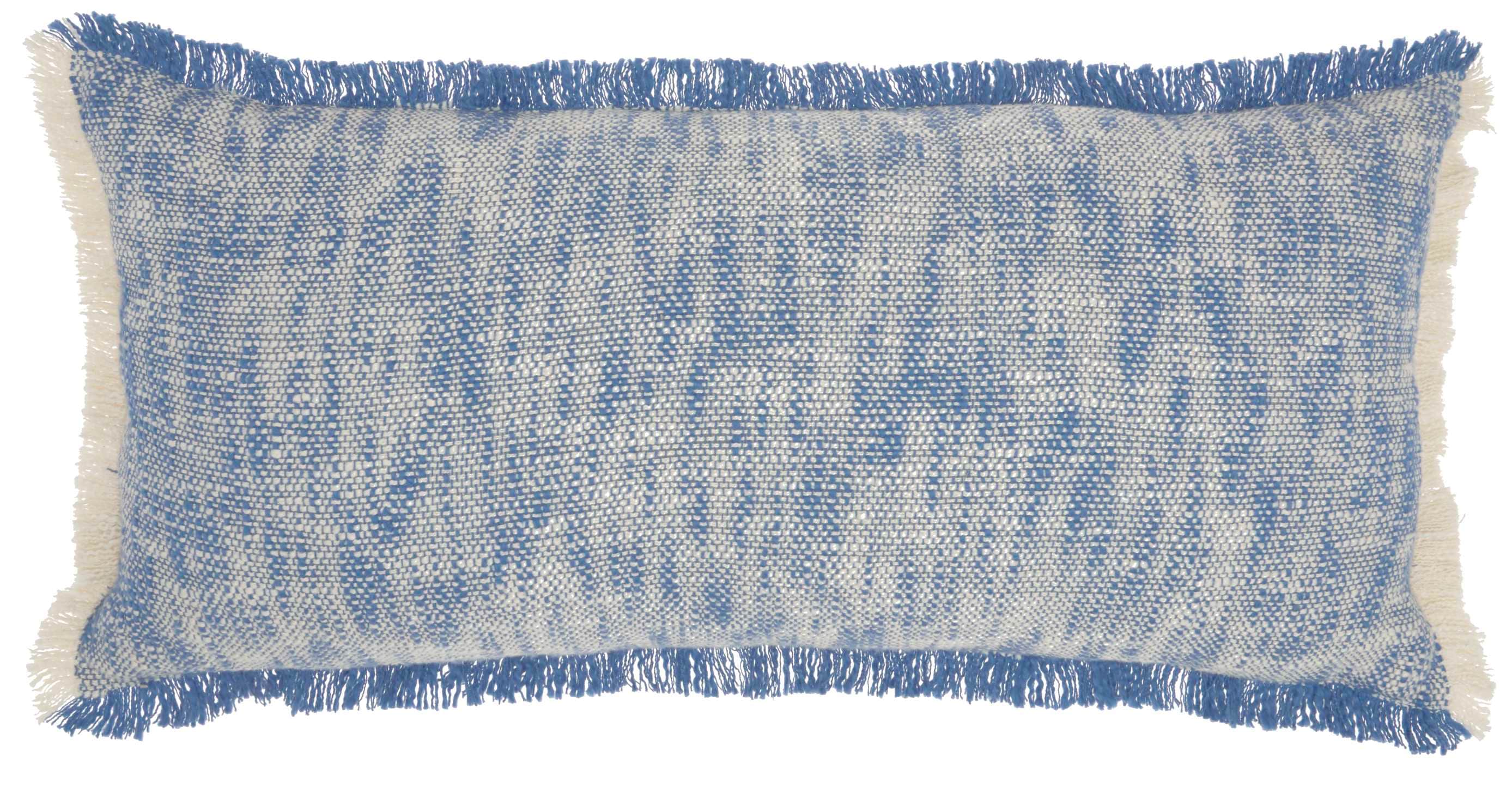 Mina Victory 798019074890 Lifestyles 14-in x 30-in Blue Rectangular Indoor Decorative Pillow