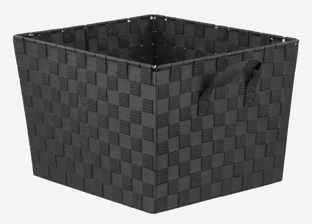 Home Basics LOW55286 (15-in W x 10-in H x 13-in D) Black Polyester Stackable Bin