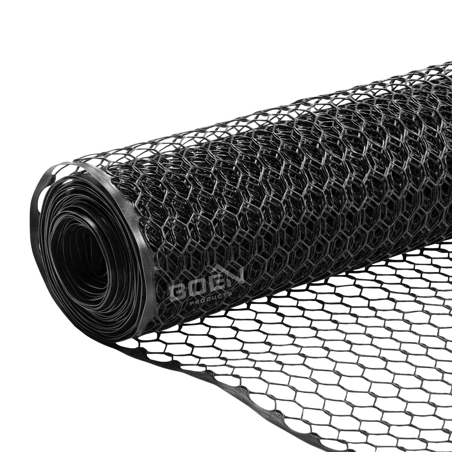 BOEN 25-ft x 3-ft 0-Gauge Black Hdpe Chicken Wire Rolled Fencing with Mesh  Size 1/2-in x 1-in in the Rolled Fencing department at