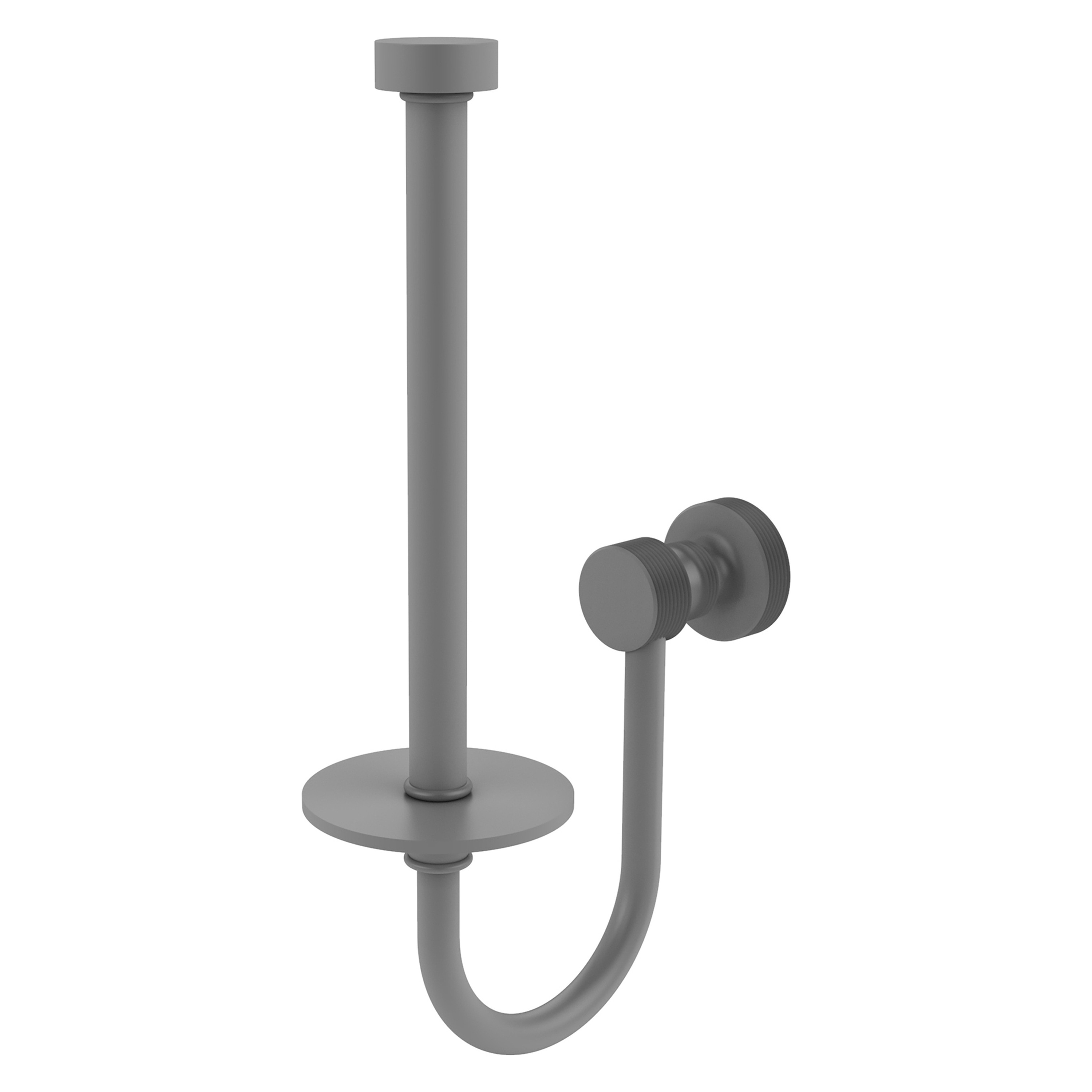 Allied Brass FT-24U-GYM Foxtrot Matte Gray Wall mount Single post Toilet Paper Holder 1 -Rolls with Storage