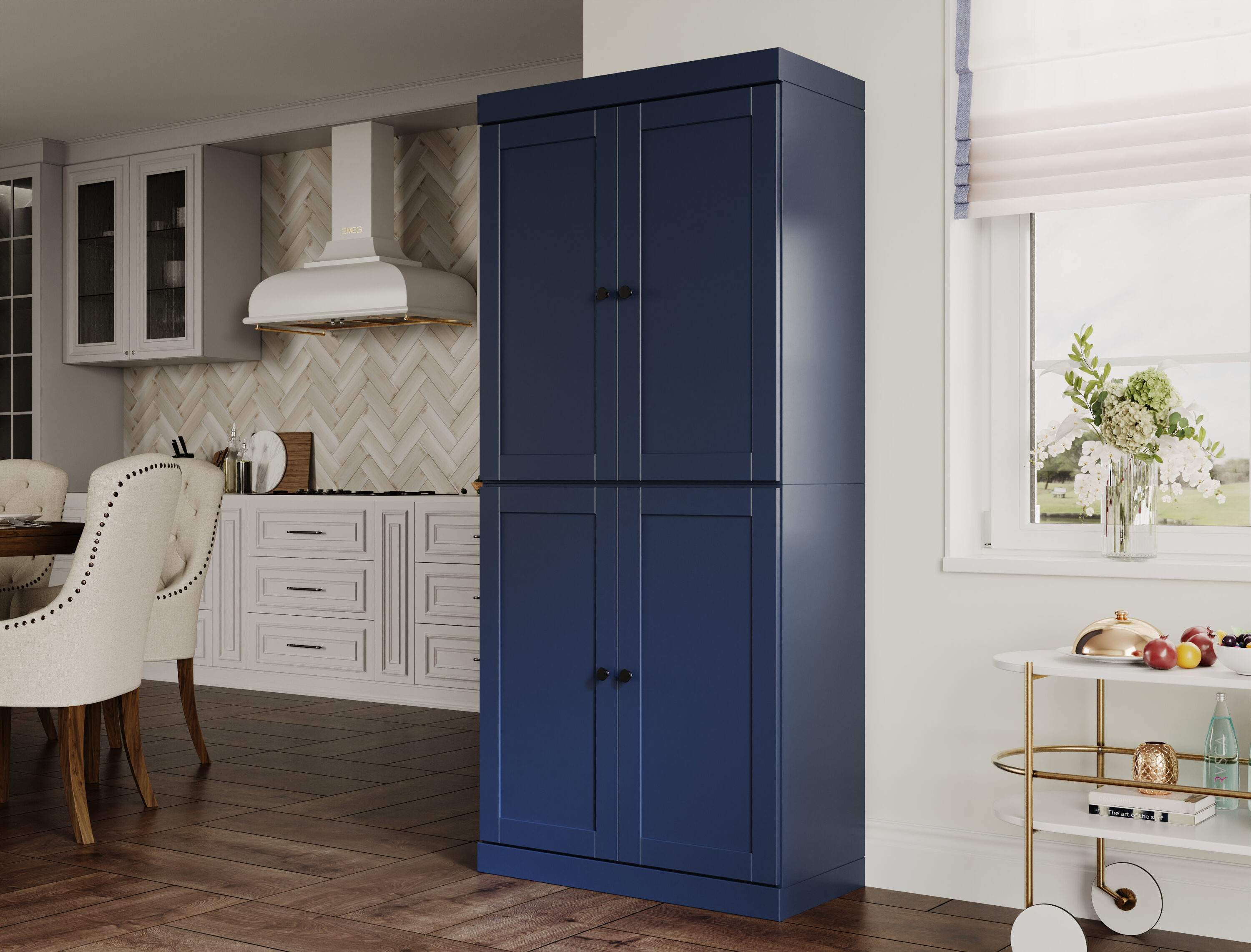 Palace Imports 32-in W Solid Wood Tall Shaker Modular Kitchen Pantry Cabinet