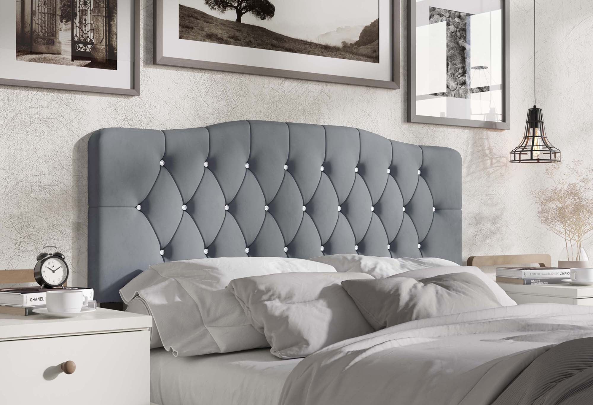 CasePiece C8373TUHB-LGY-VV Light Grey Twin Velvet Upholstered Headboard