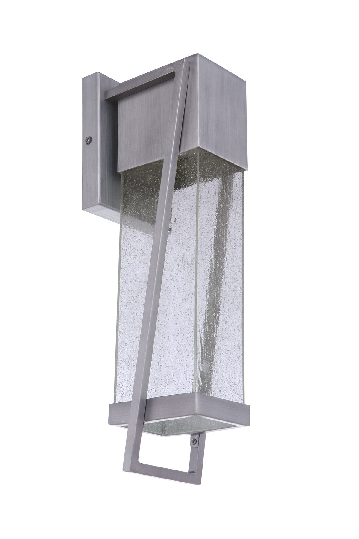 Brushed Titanium LED Outdoor Wall Lantern with Clear Seeded Glass