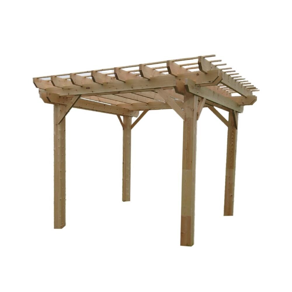 ALEKO Pergolas 10-ft W x 10-ft L x 8-ft 8-in H Neutral Wood ...