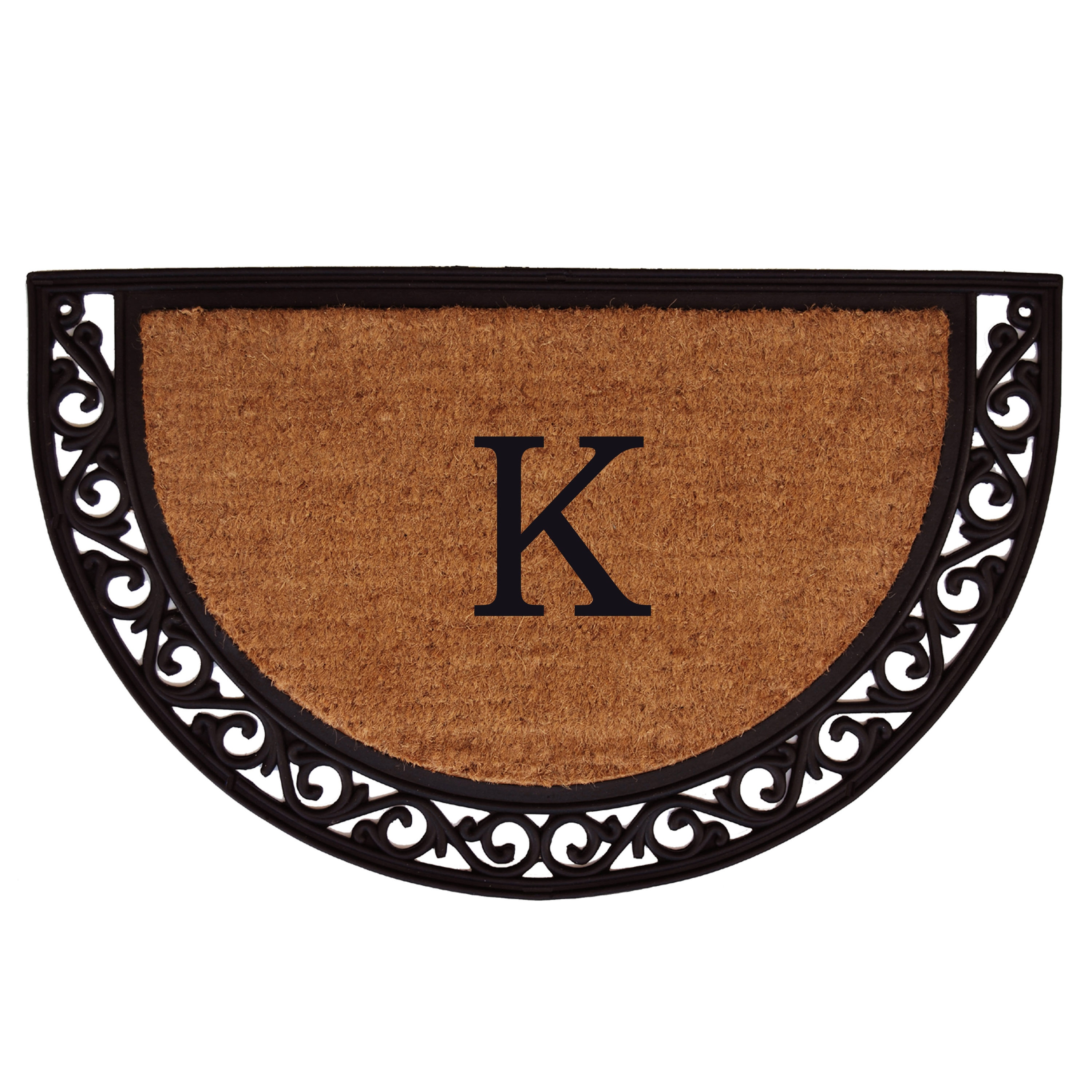 Callowaymills 100101830K Natural/Black Coir/Rubber Non-Slip Grip Indoor or outdoor Decorative Door Mat