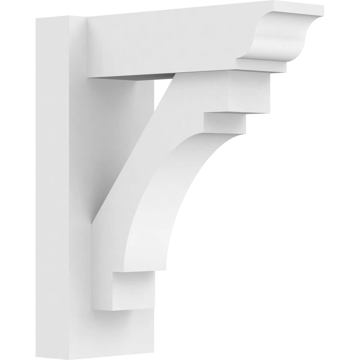 Ekena Millwork OUTP05X12X14MRC01 5-in W X 12-in D X 14-in H Merced Architectural Grade PVC Outlooker with Traditional Ends