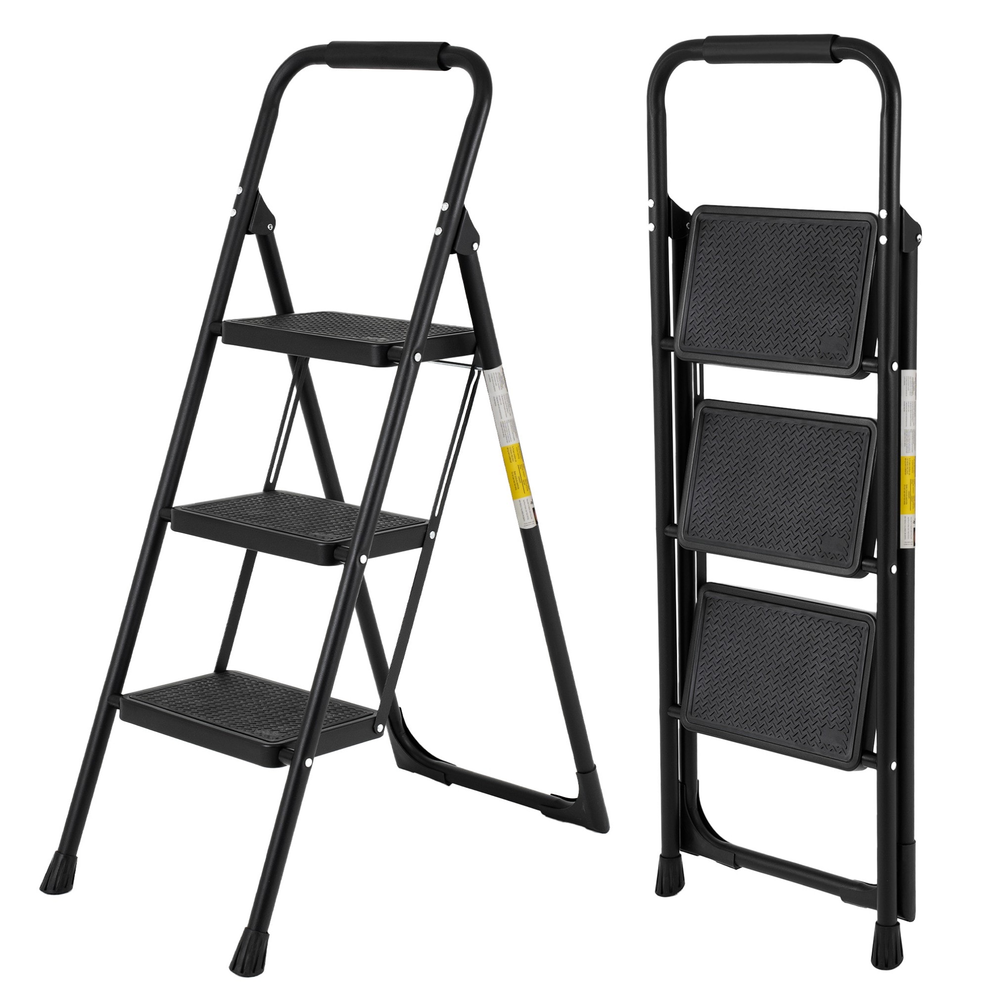 Siavonce 3 -Step 330-lb Capacity Steel Foldable Step Stool