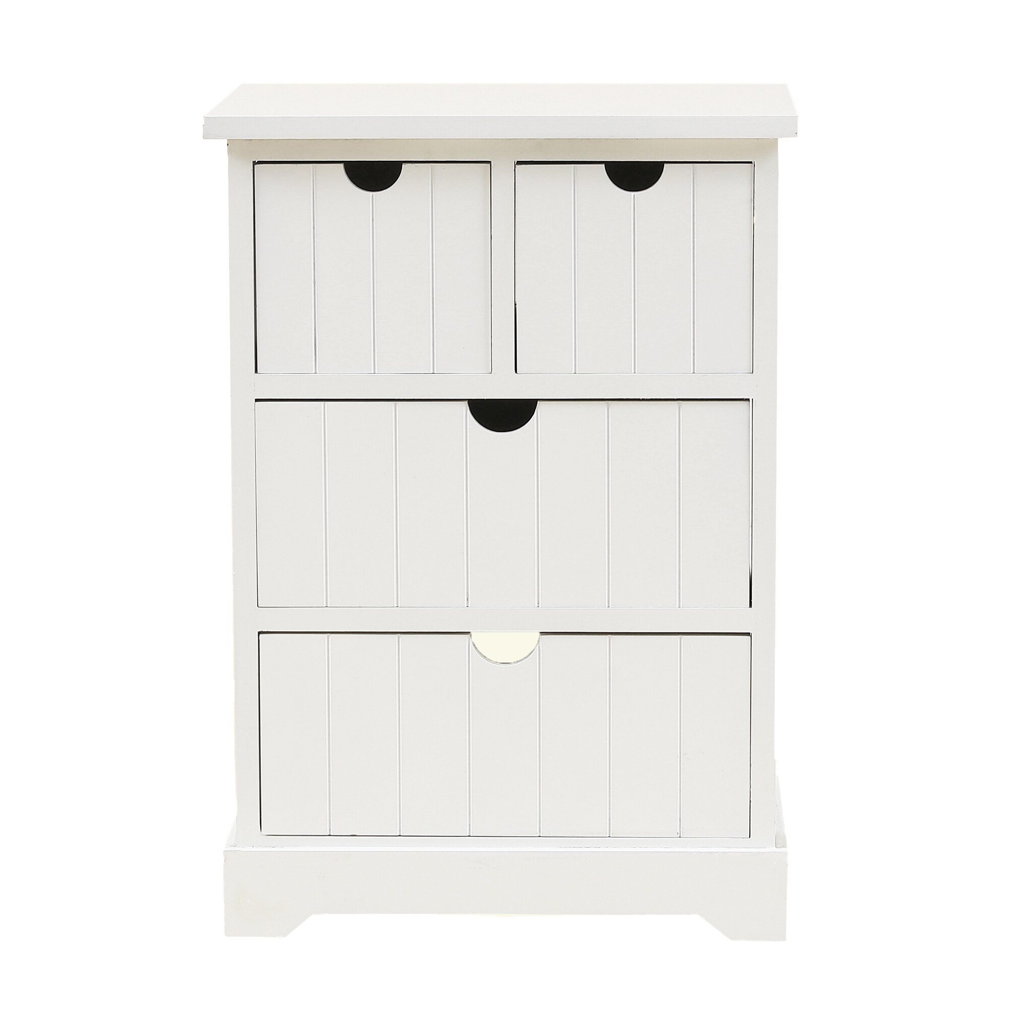 LuxenHome White Wood Storage Cabinet