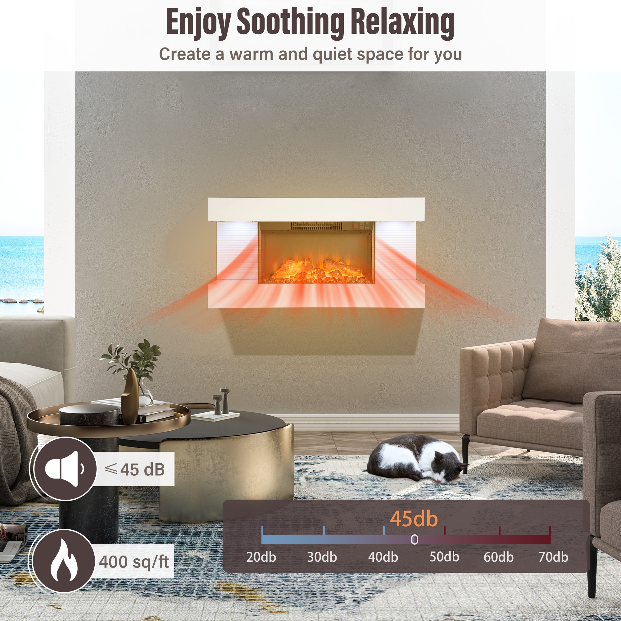 Clihome CL-TV01-WH Electric-Fireplaces - View #12