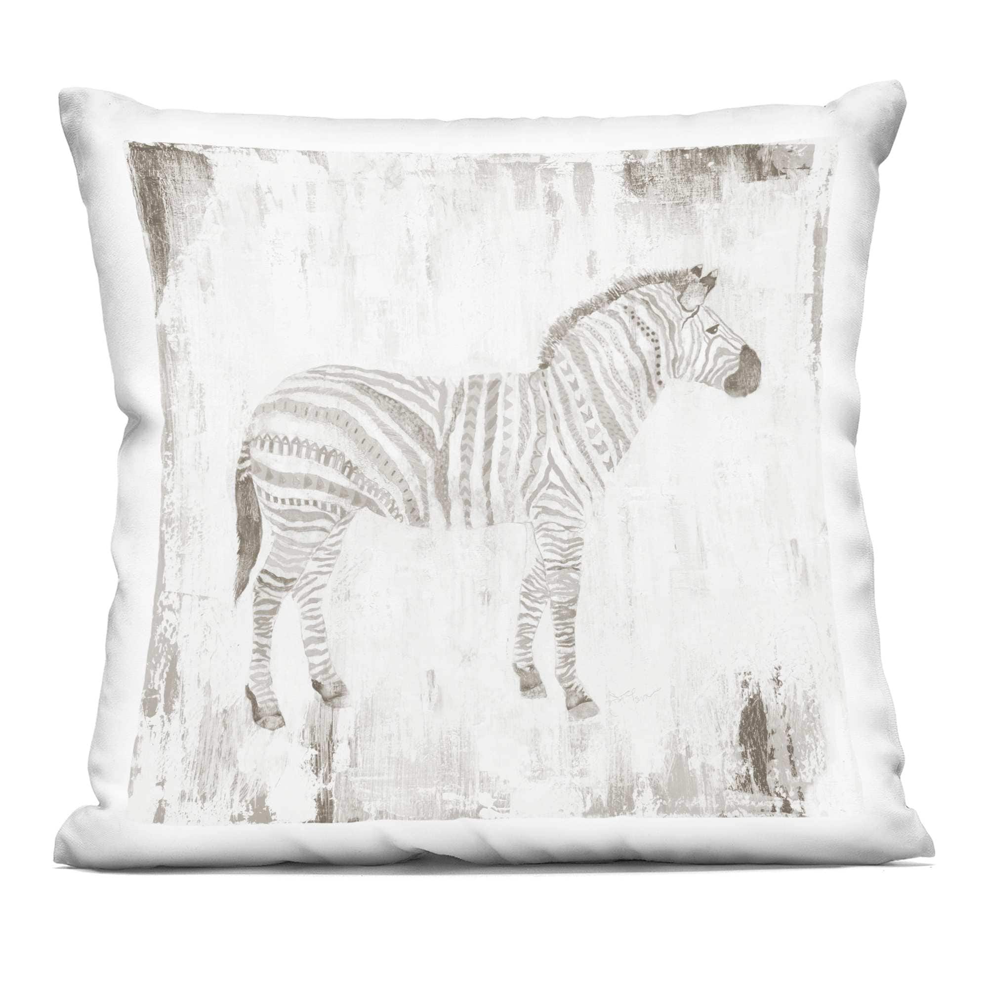 Stupell Industries PLP-234-SQW-18X18 Boho Striped Zebra Decorative Printed Pillow Design by Janet Tava