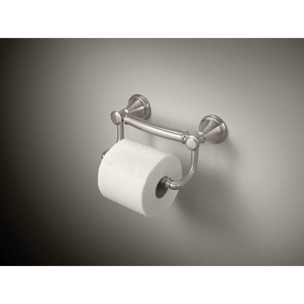 Brilliance Stainless Steel Wall Mount Toilet Paper Holder with Assist Bar