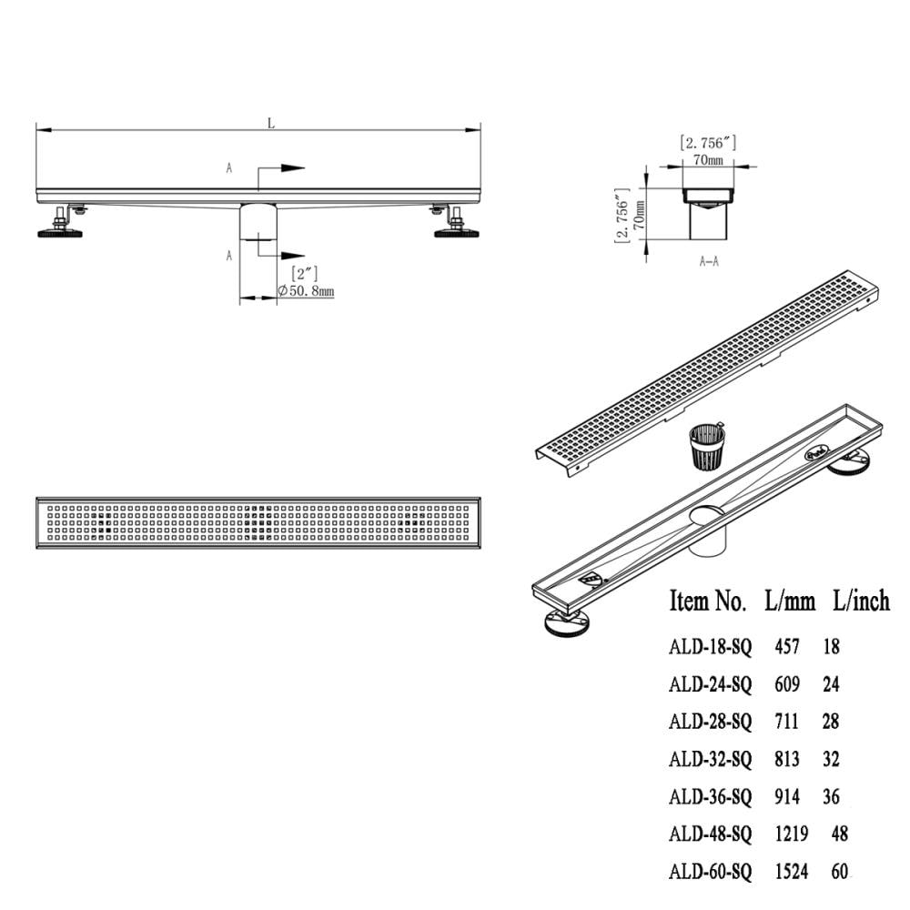 eModernDecor TZLD-18-SQ Drains-Flanges - View #8