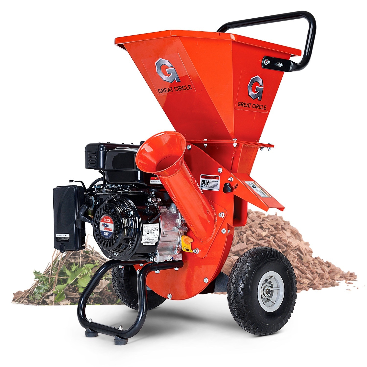 SuperHandy SuperHandy Compact Wood Chipper – 7HP Gas Engine, Adjustable Exit Chute, 3in Max Branch Diameter GUO074 Sansujyuku sansujyuku.com