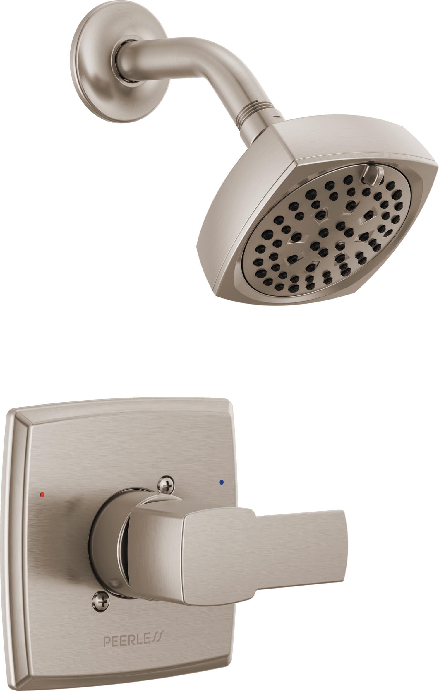 Peerless PTT14271-BN Ezra Brushed Nickel 1-handle Multi-function 4-Inches Square Bathtub and shower Faucet