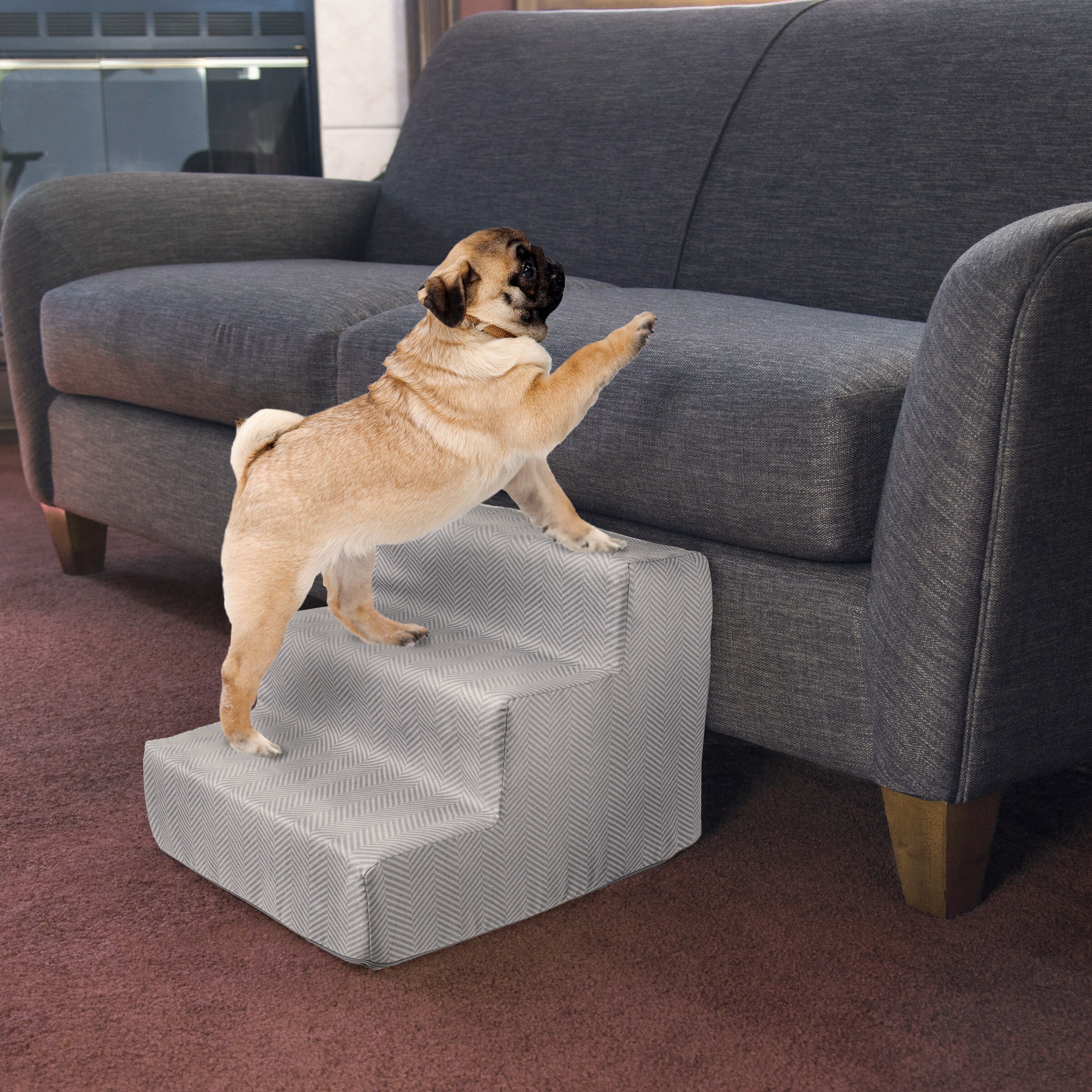 PETMAKER Gray Foam Dog Cat Steps 113544DFU at Lowes